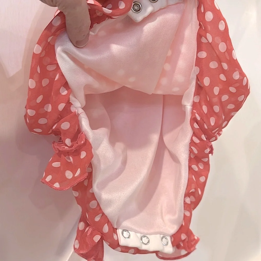 NWOT Nursery Rhyme Chiffon Style Ruffle Polkadot Sleeveless Onesie Romper